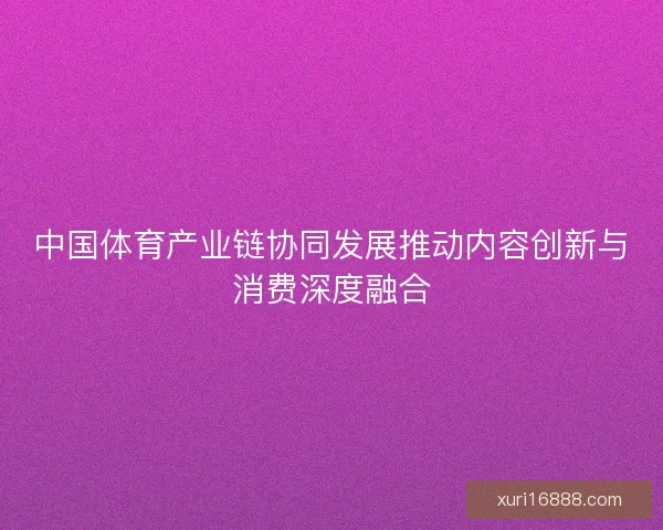 中国体育产业链协同发展推动内容创新与消费深度融合